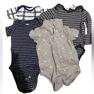 3-6m 4pk snap closure onesies